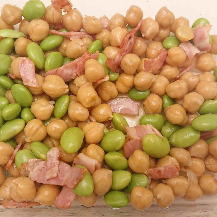 ポルトガル風・ひよこ豆とベーコンの和えサラダ
